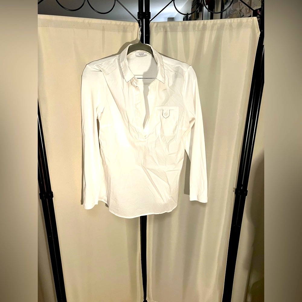 Peserico White Casual Button Down Shirt